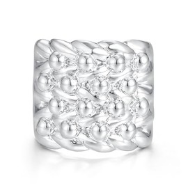 Silver Plated XXL Keeper Ring for Men – Size 11 Statement Ring – Waterproof, Tarnish Resistant, Hypoallergenic Silver Plated Jewellery – Bold Chunky Band – Gift for Him - Bling King London