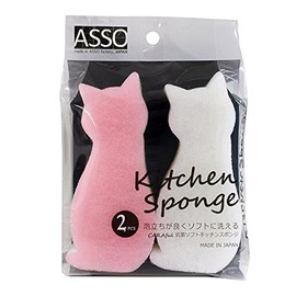 Wise Asso caraful Antibacterial Soft Kitchen Sponge 2-Pack Cat As – 004 