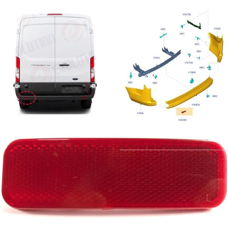 Rear Right & Left Bumper Markers Reflectors FOR FORD TRANSIT