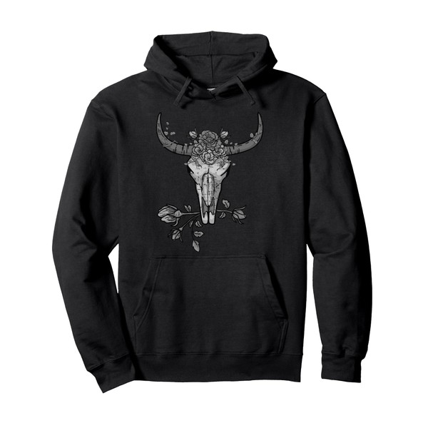 Vintage Cow Skull With Flowers | Men Women Gift Tee