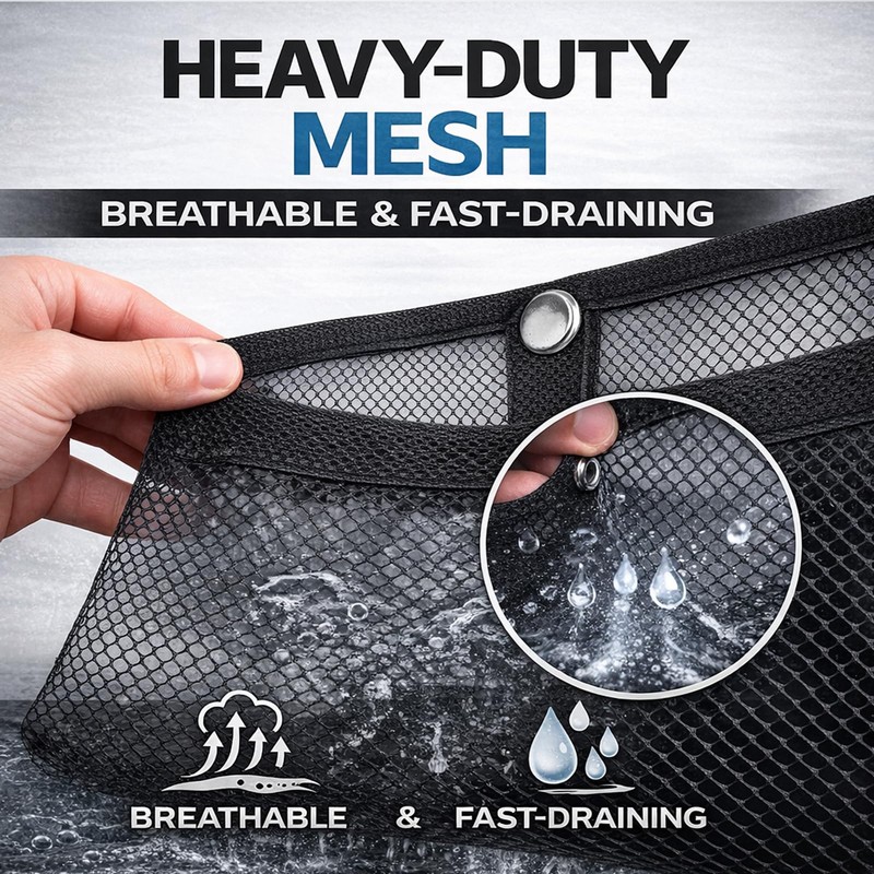 Marine Mesh Double Pocket Boat Gear Storage Bag, Polyester Boat