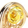 Gold Miniature French Horn Shaped Lapel Brooch Pin Brass Mini