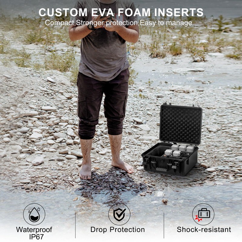 Lekufee Waterproof Hard Case Compatible with DJI Air 3S/3 Drone/Fly