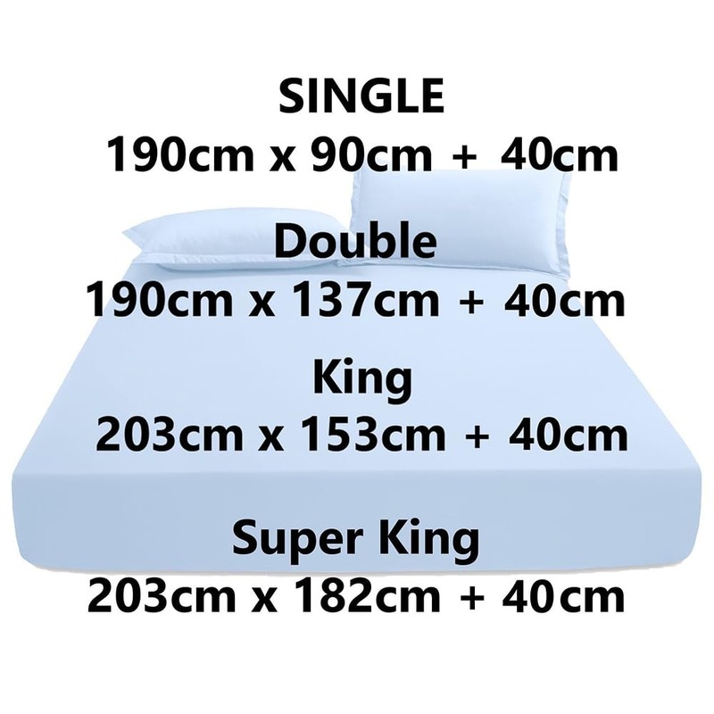 KHIM Luxury Extra Deep Fitted Sheet 16”/40CM Breathable Poly Cotton