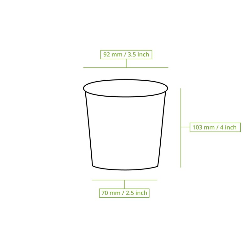 BIOZOYG 50x Paper-ice-Cream Cups 16 oz White - Disposable Cups