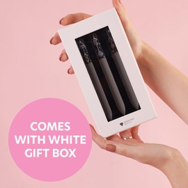 Christmas Gift Set of 3Pc Czech Glass Nail Files (Limited Ed.) by Bona Fide Beauty - Ideal Holiday Gift, Nail Care Stocking Stuffer for Women