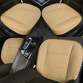 Adunsiaoto Non-Slip Car Seat Protector, Breathable, Universal, Universal Car Seat Cover, Non-Slip Car Seat Protector, Seat Cushion, Car Front Seats, Front Seat Covers, Against Sweating (Beige)