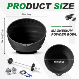 SiliFine Gym Chalk Bowl Container Magnetic Chalk Holder Weightlifting Workout Gym Multi Position Chalk Bowl for Gym Accessory(Black)