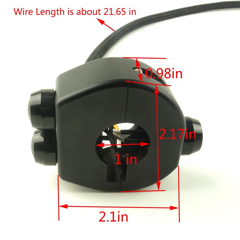 TADAFA Three Buttons Motorcycle Handlebar Switch Aluminum Turn Signal Horn