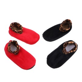 LIFKOME Cozy Leopard Print Flannel Socks for Women Thickened Anti-Slip Winter Household Stockings Warm and Comfortable Floor Socks