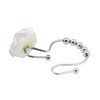 BEAVO Rose Shower Curtain Hooks,12 Pcs Double Glide Shower Curtain
