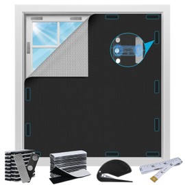 Window Blackout Magnetic 130 x 145 cm Blackout Roller Blind, No Drilling, Sun Protection Window, Indoor Roof Window Blackout for Bedroom, Blackout Removable Opaque