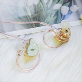 TKZK TK02 Earphones, Wired Earphones, In-Ear Earphones, High End Earphones, HIFI Sound Quality, Noise Cancelling, Natural Resin Shell, 2-pin Gold Plating, Detachable Reclosable Cable Design, 0.4 inch