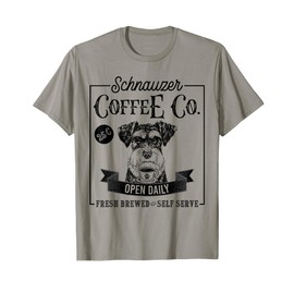 Retro Miniature Schnauzer Coffee Funny Dog Mom Coffee Lover T-Shirt
