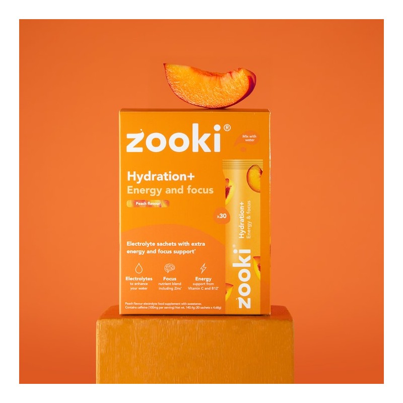 Zooki Hydration+ Energy & Focus Peach Flavour