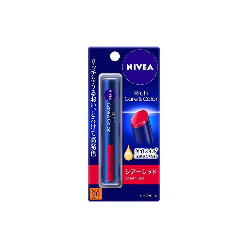 Nivea Rich Care & Color Lipstick, Sheer Red, 0.08 oz