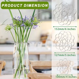 Eyech 3PCS Flower Arrangement Holder, 4", 5", 6" Metal Flower Frogs for Vase Bendable, Reusable Floral Grid for Vase, Flower Vase Separator