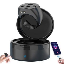 Fingertip Wireless Bluetooth Remote Control, Fingertip Remote Control,Fingertip Remote Control Ring,Remote Control App Page Turner (Black)