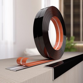 Peel and Stick Wall Molding Trim, Wall Corner Protector, Flexible Molding Trim for Tile and Wall Edges, Furniture Protection and Decoration, 10 Feet x 0.8 Inch, Black