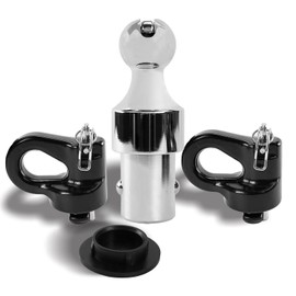 GOMADEIT 60692 Gooseneck Ball & Safety Chain | Fits Ford OEM Gooseneck Ball Kit | Fits Ford Puck System Gooseneck Ball | Fits Ford F250 F350 F450 | 2-5/16" | 30K LBS GTW