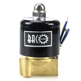 BACOENG 1/4" DC24V Electric Solenoid Valve (BSP, Brass, Normally Closed)
