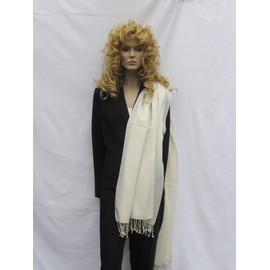 Cashmere Pashmina Group: Solid Pashmina Shawl/Pashmina Scarf/Wrap/Stole (Vanilla)
