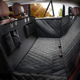 Elouta Dog Car Seat Cover for Back Seat,100% Waterproof Scratch Proof Nonslip Seat Cover,600D Heavy Duty Scratch Soft Dog Hammock for Car for Cars Trucks and SUVs Black