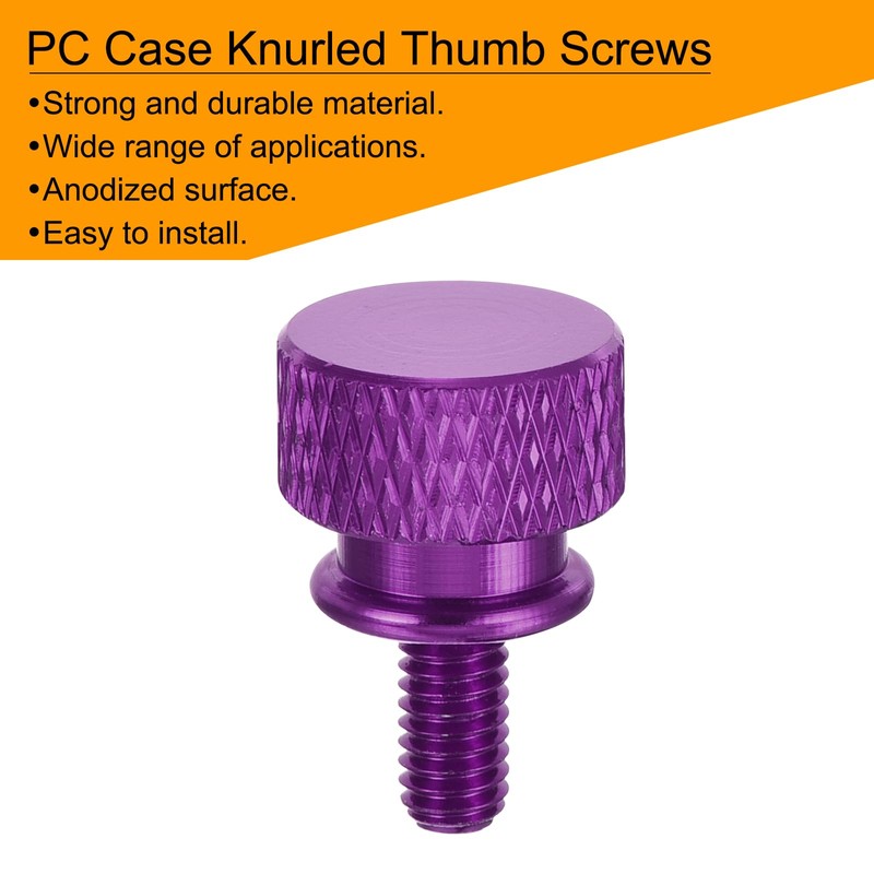 sourcing map 12pcs M4x8mm Knurled Thumb Screw Computer Case Threaded