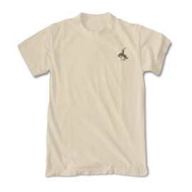 Riot Society Bucking Bronco Cowboy Embroidered Mens T-Shirt - Sand, Large