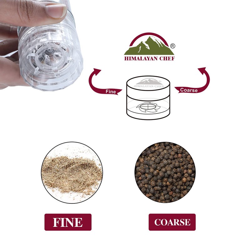Himalayan Chef Black Peppercorns, Glass Grinder-1.76oz