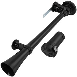 Ineedup Single Trumpet 12V 150dB Electric Truck Train Car Air Horn with Compressor Replacement for Cars Trucks Trains Boats RVs Black