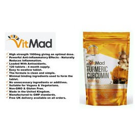 Turmeric Curcumin Ginger Black Pepper - 120 Tablets - 95% Curcuminoids - Naturally Reduces Inflammation