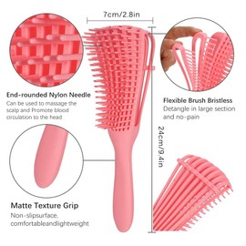 Cepillo para Desenredar El Cabello para Desenredar Fácilmente El Cabello Rizado Incluyendo Cabello Ondulado Rizado Cepillos Desenredantes para Cabello Rizado para Cabello Ondulado Natural (rosa)