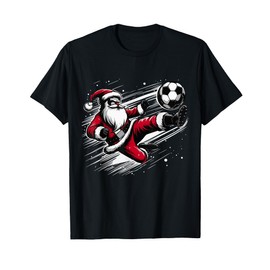 Kicking It with Santa Energetic Soccer Santa Claus tee T-Shirt