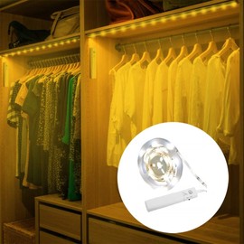 Amagle 9.8ft Under Cabinet Lighting Motion Activated Led Strip Closet Lights Battery Operated Tape Light for Counter Bed Stair Wardrobe Closet Mirror Cupboard Kitchen Hallway Pantry Indoor