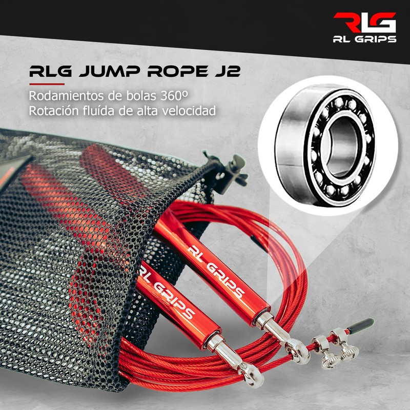 RL Grips® Aluminium Crossfit Skipping Rope with Non-Slip Handle -