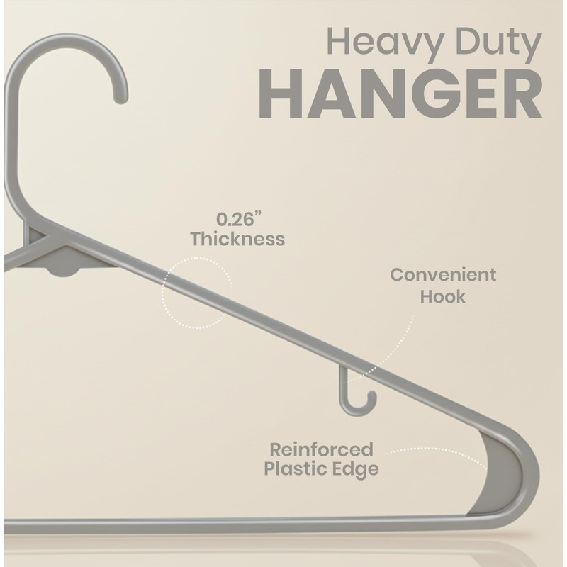 Utopia Home Plastic Hangers 50 Pack – Built-in Strap Hooks