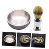 TOVINANNA 2pcs Stainless Steel Shaving Brush Bowl Gentle Shaving Brush