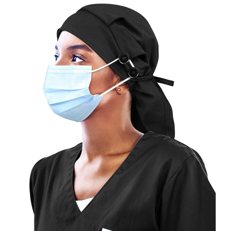 Gorra de trabajo con forro de satén con botón para