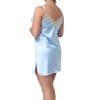 Shadowline - Camisón de satén para mujer, sin mangas, ribete