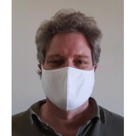 TAPRO USA Fashion 5 pack -  Medium White Face Mask Adult Unisex Cotton Washable w/ free strap