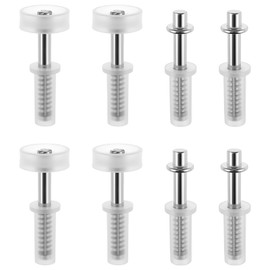 ZIUZI 8 Pcs 3/8" Bi-Fold Door Top Roller Hardware Set, Bifold Closet Spring Loaded Top Pivots and Guide Wheels Repair Kit for Closet, Folding, Shower, Pocket & Accordion Doors