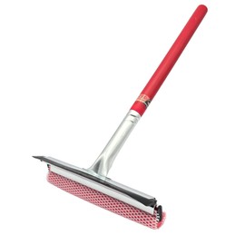 HERO Scheibenreiniger Scheibenabzieher mit Gummischwamm + Abziehlippe Fensterabzieher 40 cm Fensterwischer Auto Windschutzscheiben Fliegenschwamm Holzstiel Fensterputzer Autoschwamm Glasreiniger KFZ