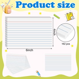 YAGUAO White Index Cards 4x6 Inch Flash Cards Heavyweight Lined Flashcards Note Cards for Studying School College Supplies, 162 Count