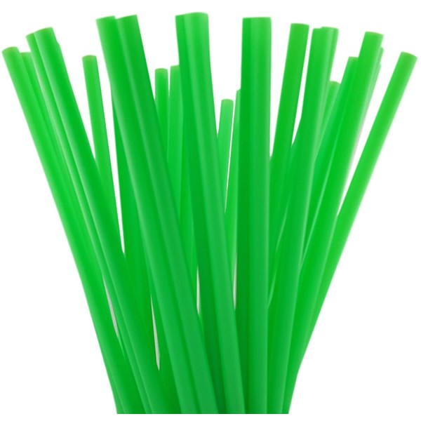 SKEMIX 10 Inch Drinking Straws (10 Inch x 0.28 Inch) (250, Green)