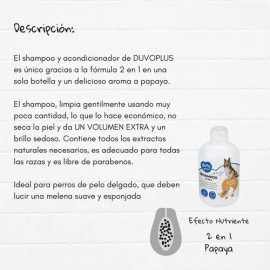 Shampoo Y Acondicionador Duvo Para Perro 2 En 1, 250 Ml Fragancia Papaya Tono De Pelaje Recomendado Todo Tipo De Pelaje, Cualquier Color