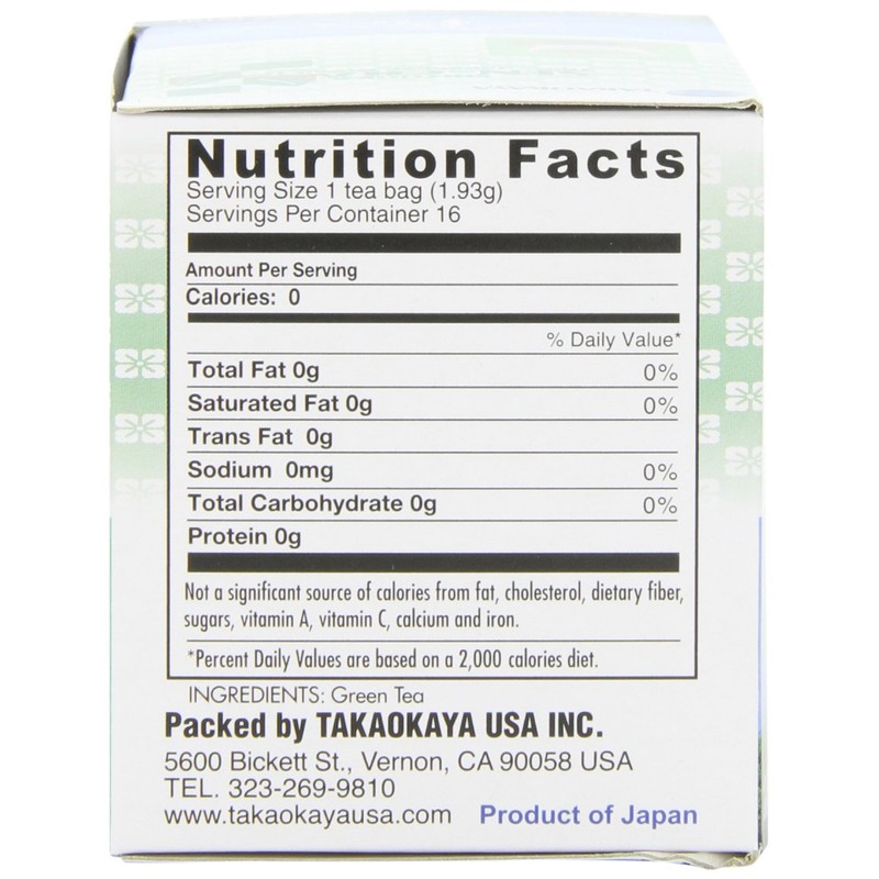 Takaokaya Tea, Sencha Green Tea, 1.09 oz, 16-Count Tea Bags