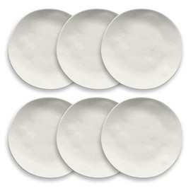 Abode Homewares Organic 10.6'' Durable Wheat Straw Polypropylene Dinner Plates, Shatter-Resistant, Dishwasher- and Microwave-Safe Indoor/Outdoor Dinnerware - Cream - Set of 6