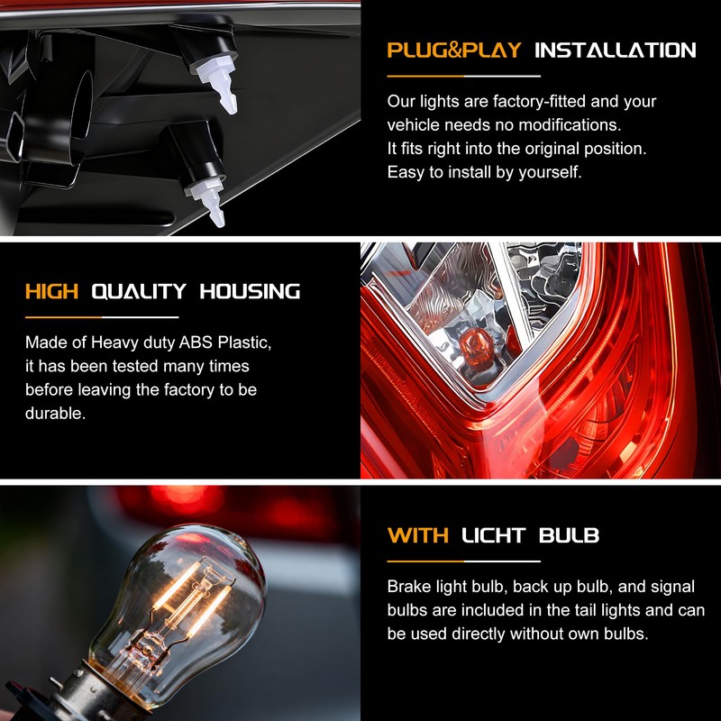 Tail Light Assembly Compatible With 16-21 Honda Civic Sedan