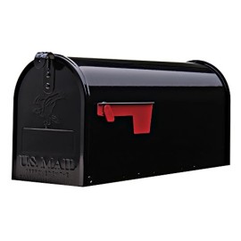 Gibraltar Mailboxes Elite Medium Capacity Galvanized Steel Black, Post-Mount Mai